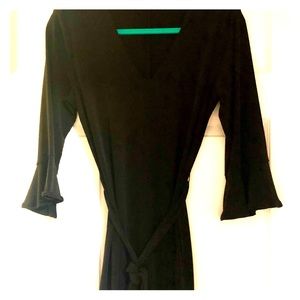 Belted Shift Dress w/ Flounce Sleeves - BR